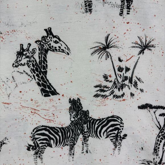 African Design Zebra Print with Decorative Collar Shirt Adult Size XL - Picture 7 of 7